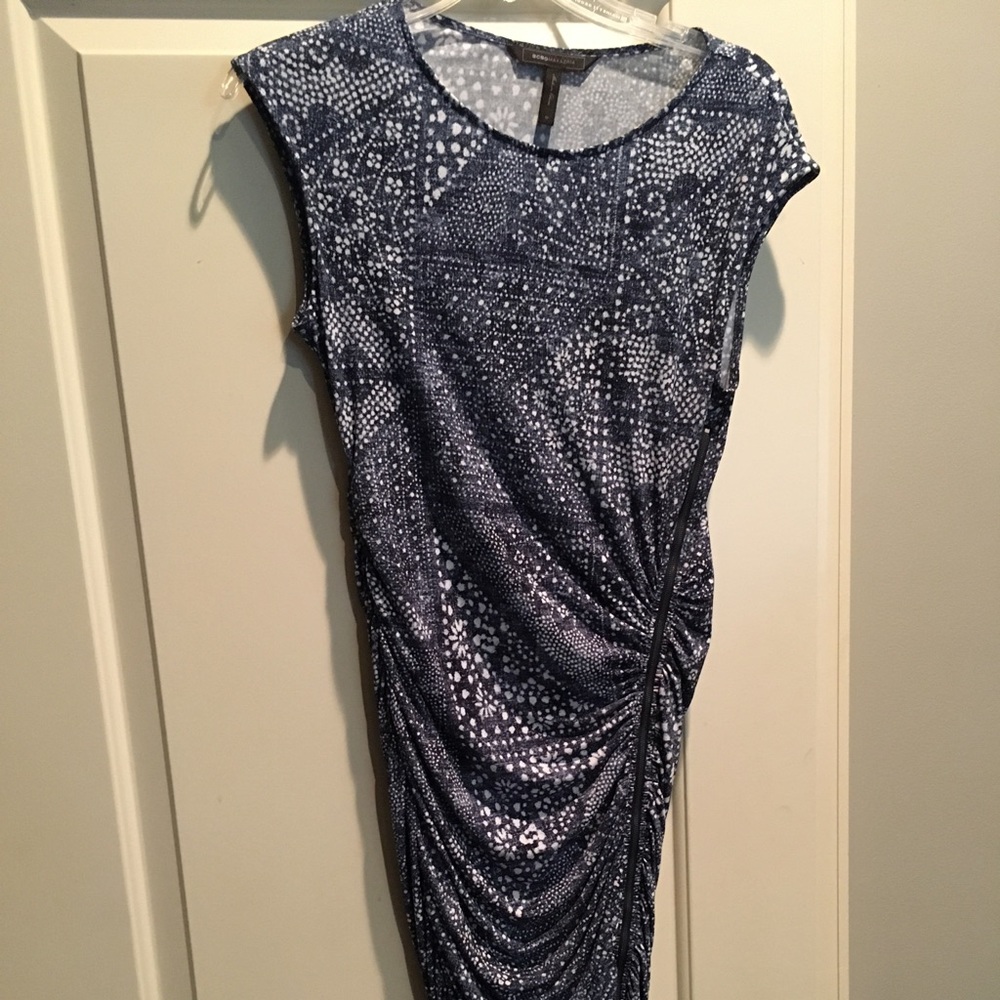 BCBG Max Azria Dell Shirred Zipper Batik Dress